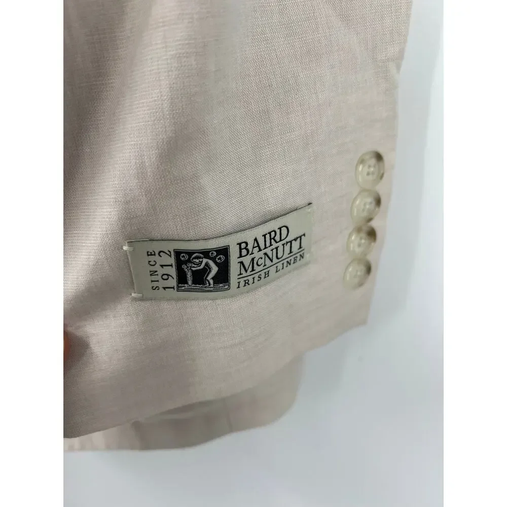 J. Crew Ludlow Slim-Fit Suit Jacket Cream Irish Cotton-Linen Blend Size 44 NWT